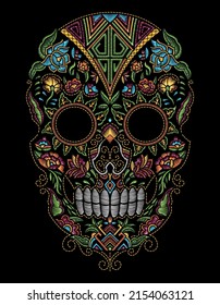 mexican skull huichol day of the dead