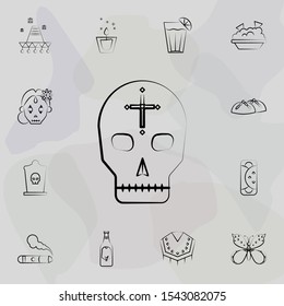 Mexican skull icon. Dia de muertos icons universal set for web and mobile