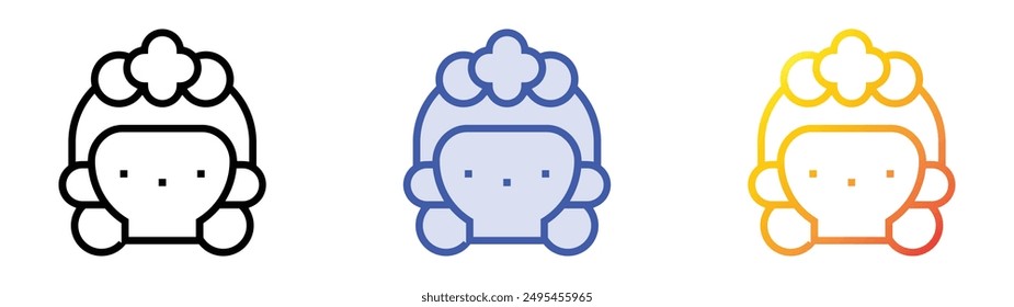 mexican skull icon. Linear, Blue Fill and Gradient Style Design Isolated On White Background