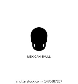mexican skull icon vector black design
