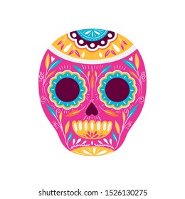 mexican skull isolated icon vector illustration design vector illustration design