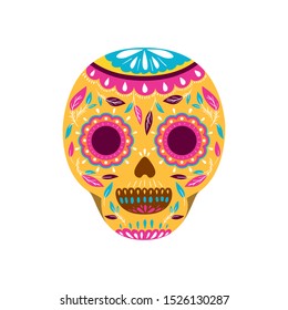 mexican skull isolated icon vector illustration design