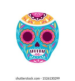 mexican skull isolated icon vector illustration design