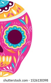 mexican skull isolated icon vector illustration design