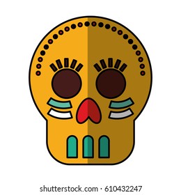 mexican skull mask icon vector illustration design