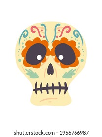 Mexican skull on white background