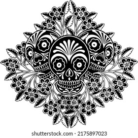 Mexican skull print - dia-de-los-muertos