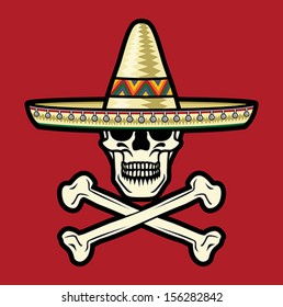 Mexican Skull with sombrero