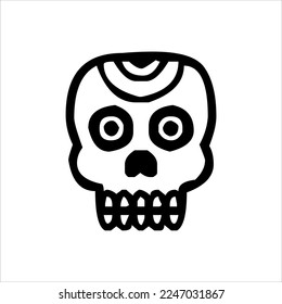 Mexican Skull Vector with Pattern. old school tattoo style Skull tattoo design sketch. Black and white illustration. mexican skull illustration