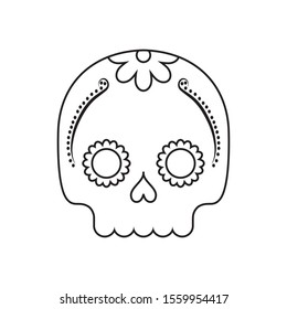 mexican skull in white background vector illustration design