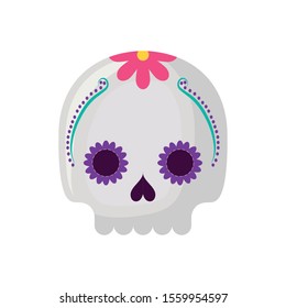 mexican skull in white background vector illustration design