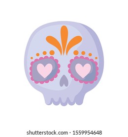 mexican skull in white background vector illustration design