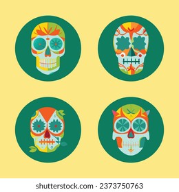 Mexican skulls Day of the dead 