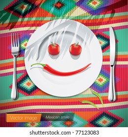 Mexican smile.Vector illustration