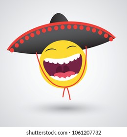 Mexican Smiley In Black Sombrero