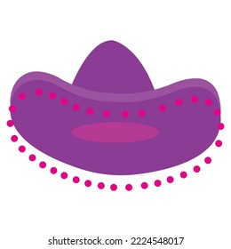 Mexican sombrero. Cinco de Mayo symbol. Spanish latin fiesta accessory, traditional headdress. Decorated vintage party symbol. vector illustration.