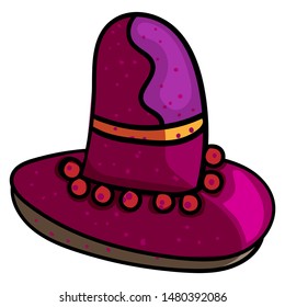Mexican sombrero colorful. Hat vector Illustration on a white background. - Vector. Vector illustration