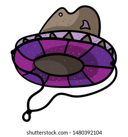 Mexican sombrero colorful. Hat vector Illustration on a white background. - Vector. Vector illustration