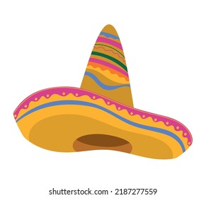 mexican sombrero design over white