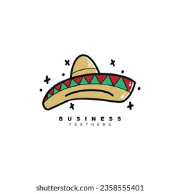 Mexican sombrero hat icon logo design isolated on white background