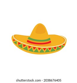 Mexican sombrero hat isolated on white background. Vector