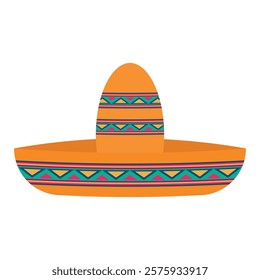 Mexican sombrero hat. Isolated vector illustration in flat style.