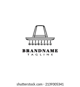 mexican sombrero or hat logo cartoon icon design template black modern isolated vector illustration