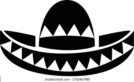mexican sombrero hat on white background. latino symbol. traditional hat sign.