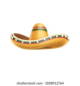 Mexican sombrero hat. vector Illustration icon isolated.