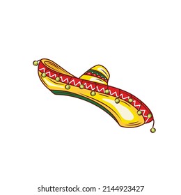 Mexican sombrero hat vector Illustration on a white background