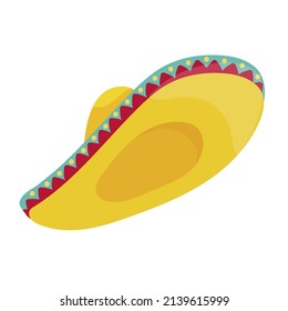 Mexican sombrero hat.Cartoon vector graphic.