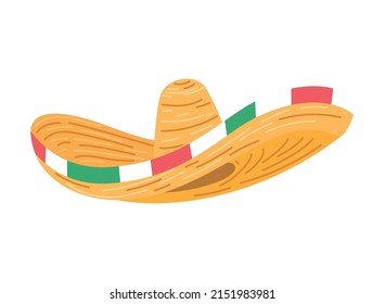 mexican sombrero illustration over white