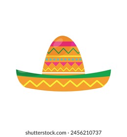 Ilustración mexicana de sombrero tradicional. Vector gráfico