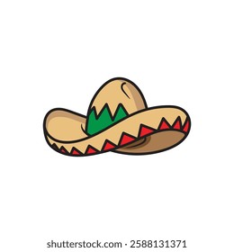 Mexican sombrero illustration of traditional hat vector template