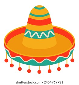 Mexican sombrero, isolated on white background