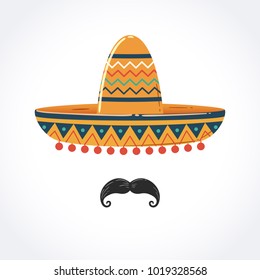 Mexican Sombrero with Mustache