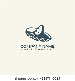 Mexican Sombrero Mustache Head Traditional Logo Vector Design