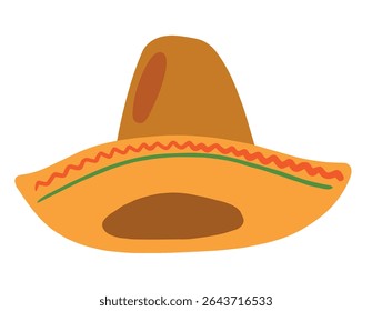 Mexican sombrero sketch, white background, cultural design, festive vibe.