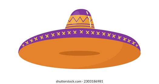 Mexican sombrero traditional hat. Vector illustration