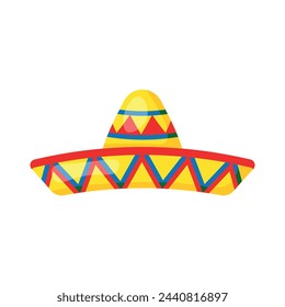 Mexican sombrero. Mexican traditional headdress. Vector illustration