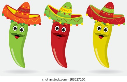 Mexican JalapeÃ?Â±os in sombreros!