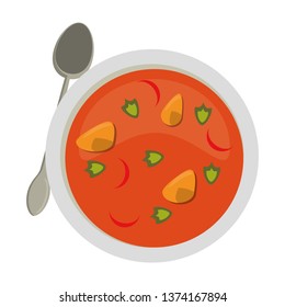 Mexican soup with popotes