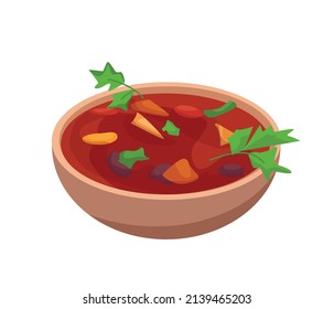 Mexican soup. Vector cartoon illustration.