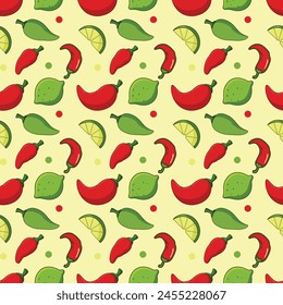 Mexican Spices Seamless Vector Pattern Design