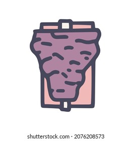 mexican spit meat color vector doodle simple icon