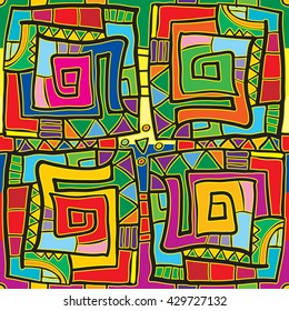 Mexican squares. Abstract seamless pattern. Vector illustration