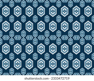 Mexican style. Aztec geometric art ornament print.Design for carpet, wallpaper, clothing, wrapping, fabric,textile. Ethnic vector abstract blue background. Seamless pattern in tribal, folk embroidery,