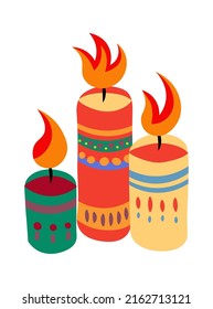Mexican style candles. Vector illustration