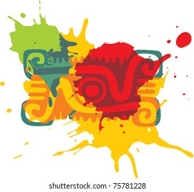 Mexican Style Design Element (paint splats)