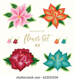 Mexican Style Floral Set